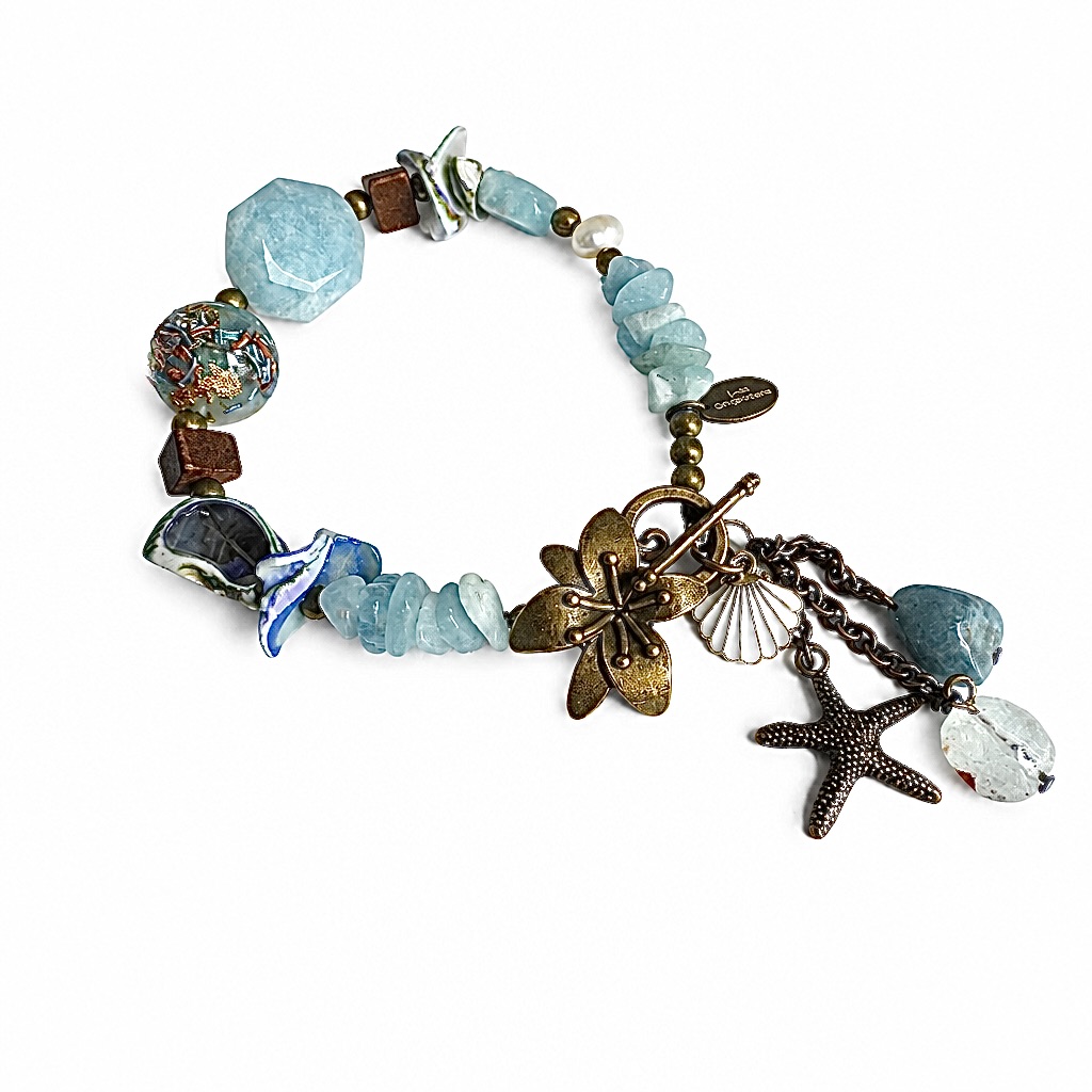 Bracelet orgonite sphère Douceur Marine