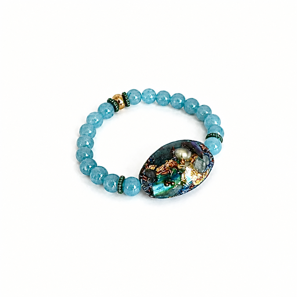 Bracelet orgonite ovale Douceur Marine