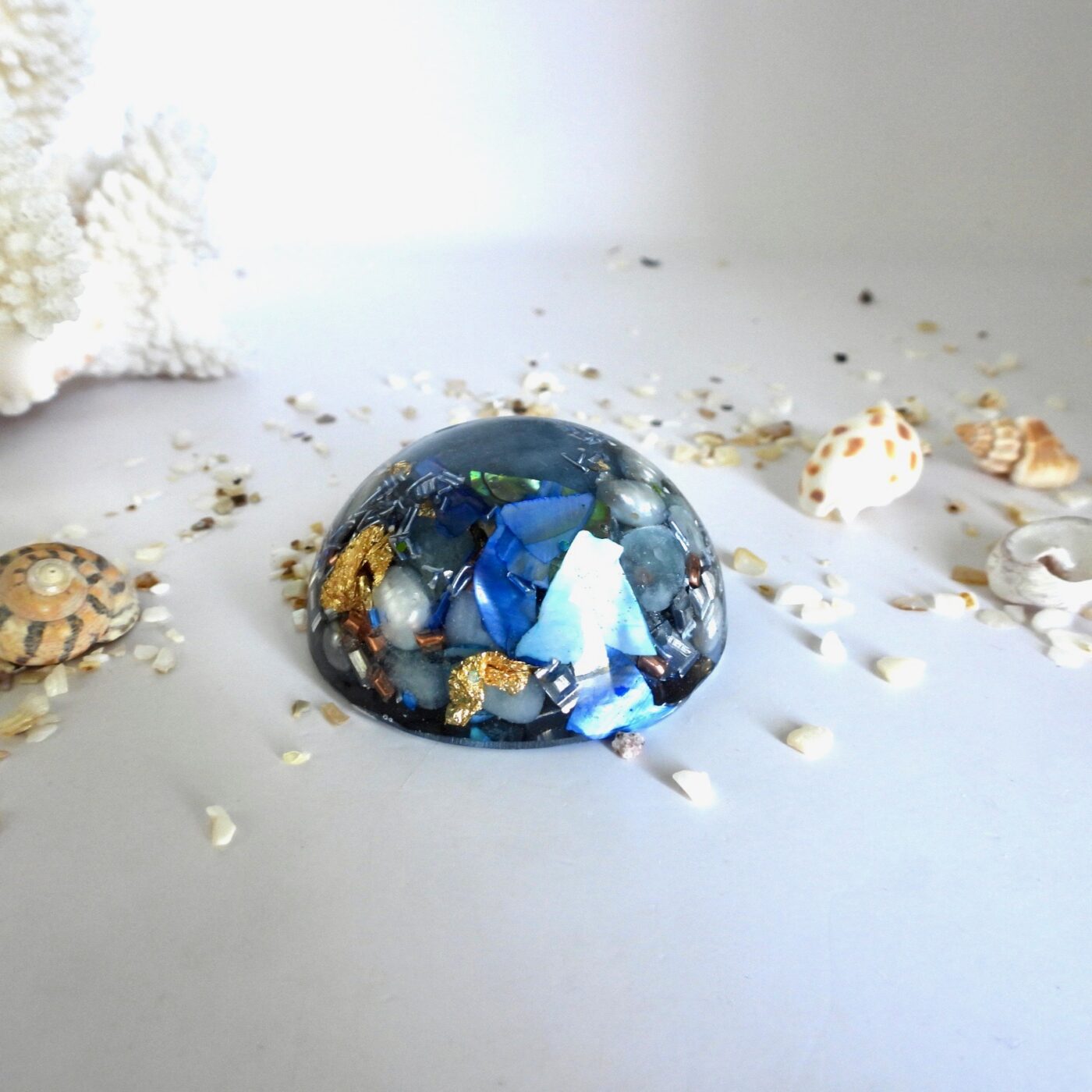 Orgonite demi-sphère Douceur Marine