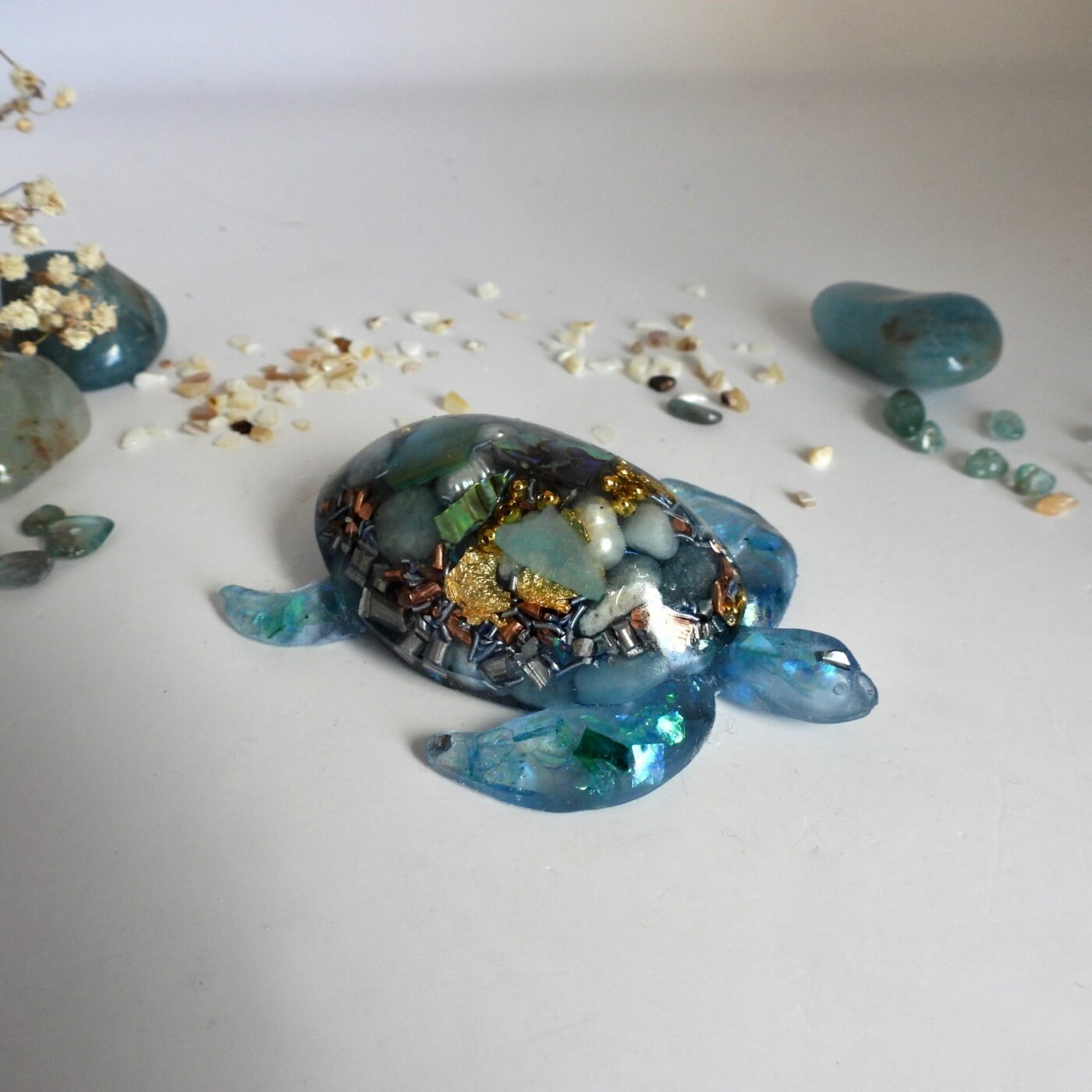 Tortue orgonite Douceur Marine