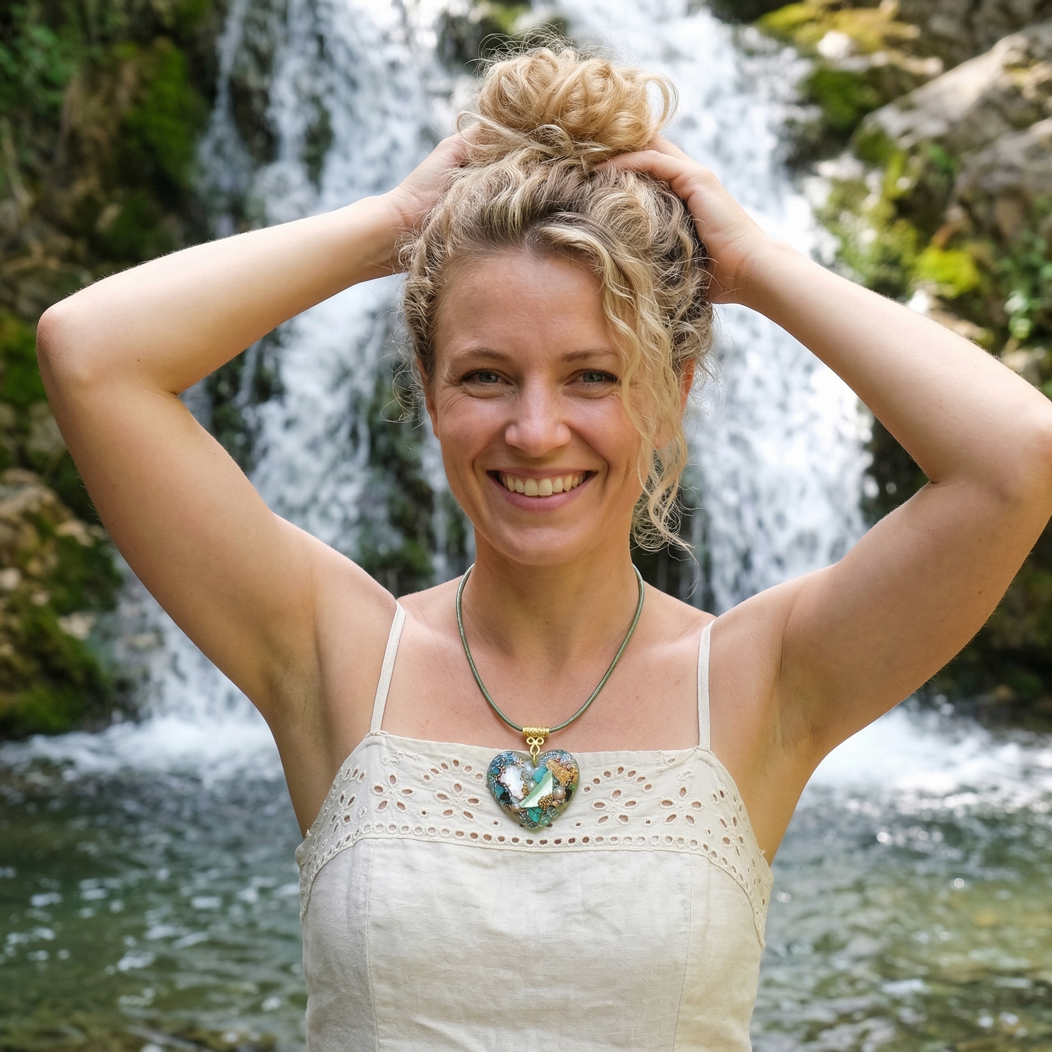 Pendentif Orgonite Galet Cœur Régénération – Image 2