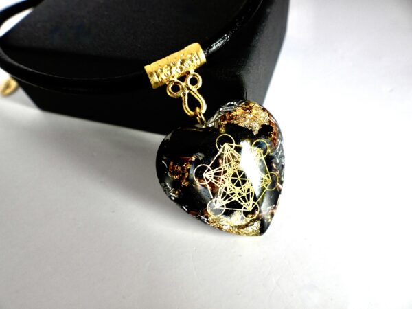 Pendentif orgonite coeur new shungite Métatron – Image 2
