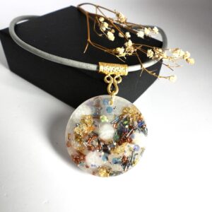 Pendentif orgonite rond Pierre de Lune