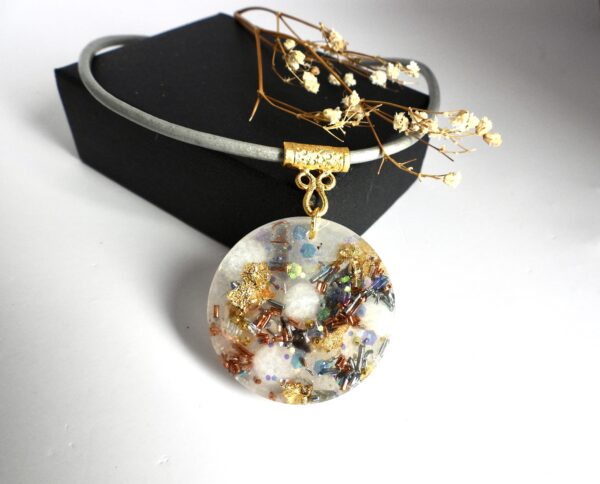 Pendentif orgonite rond Pierre de Lune