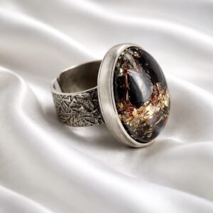 Bague ovale orgonite shungite
