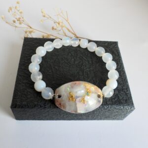 Bracelet orgonite ovale Pierre de Lune blanche