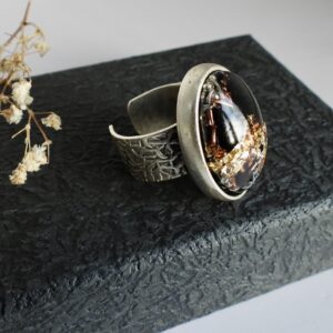 Bague ovale orgonite shungite