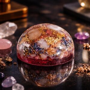 Orgonite demi sphère Rosée