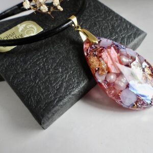Pendentif orgonite galet goutte Rosée