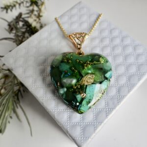 Pendentif orgonite coeur new Régénération