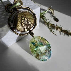 Pendentif orgonite ovale Ethnique Régénération