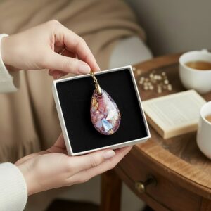 Pendentif orgonite galet goutte Rosée