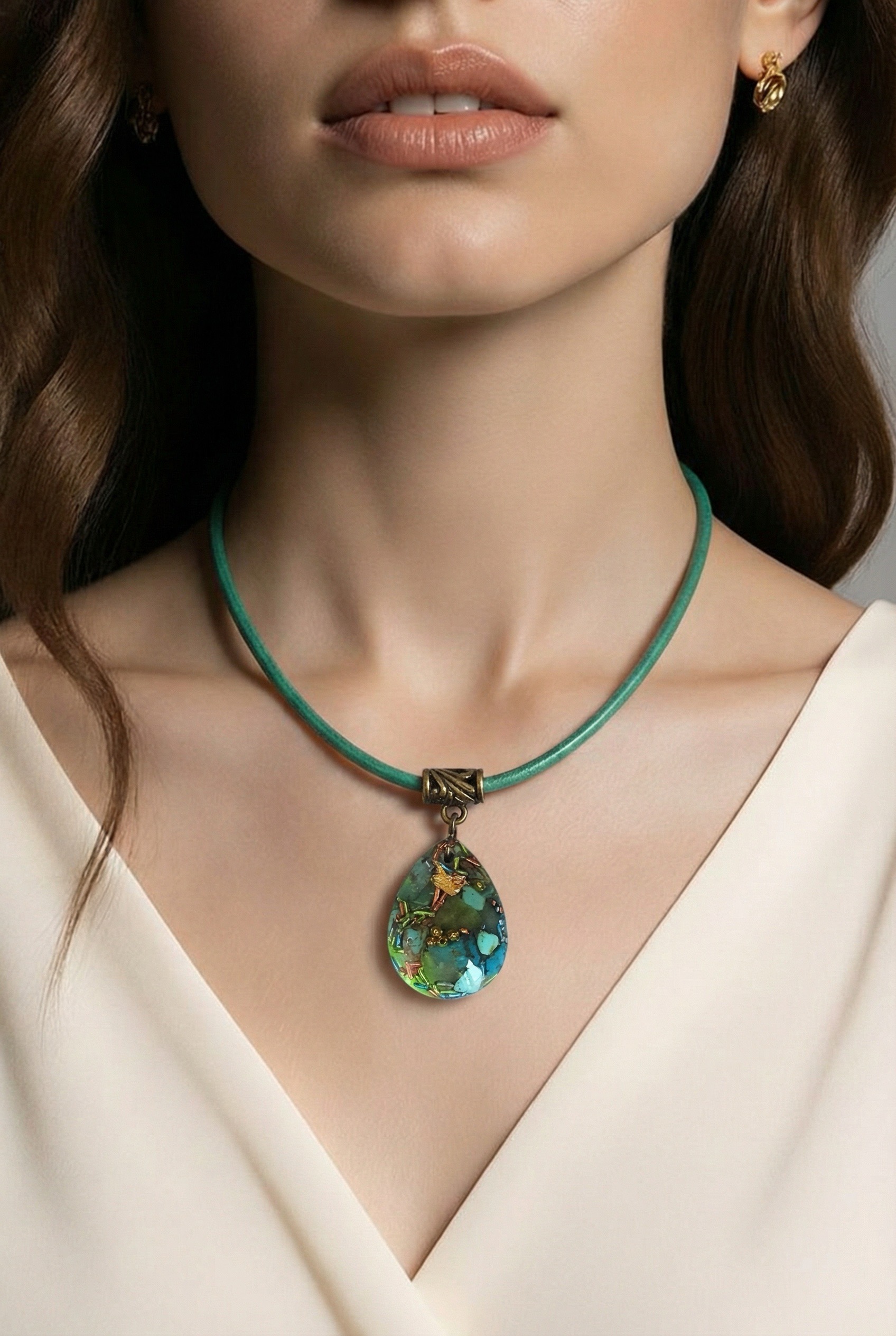 Pendentif orgonite goutte Régénération – Image 5