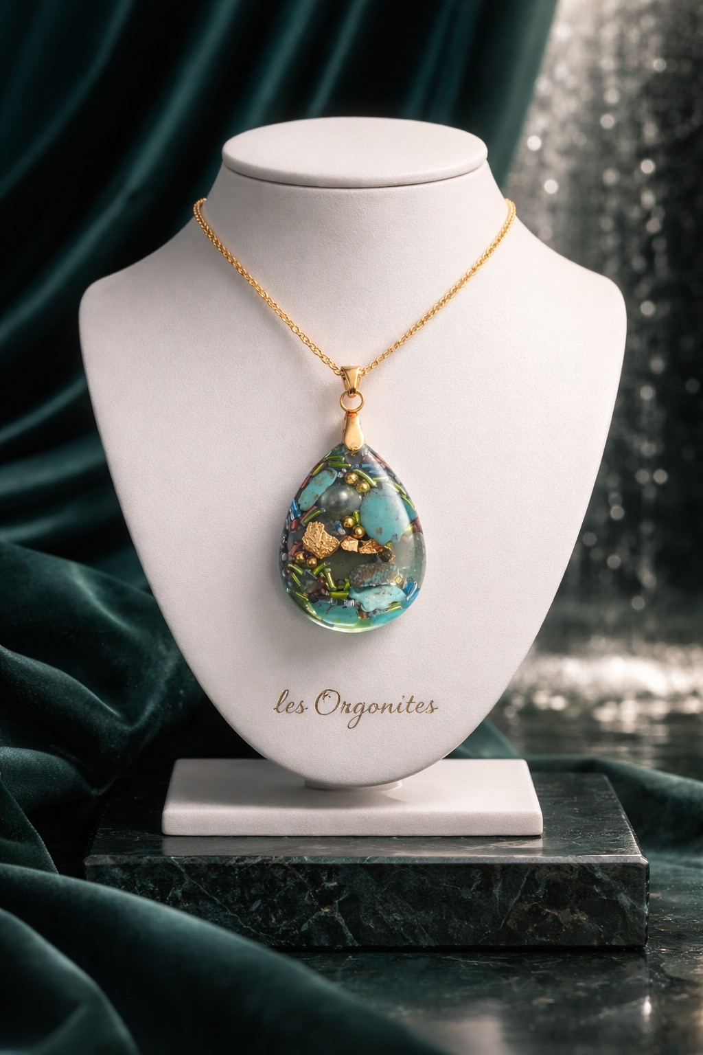 Pendentif orgonite goutte Régénération – Image 3