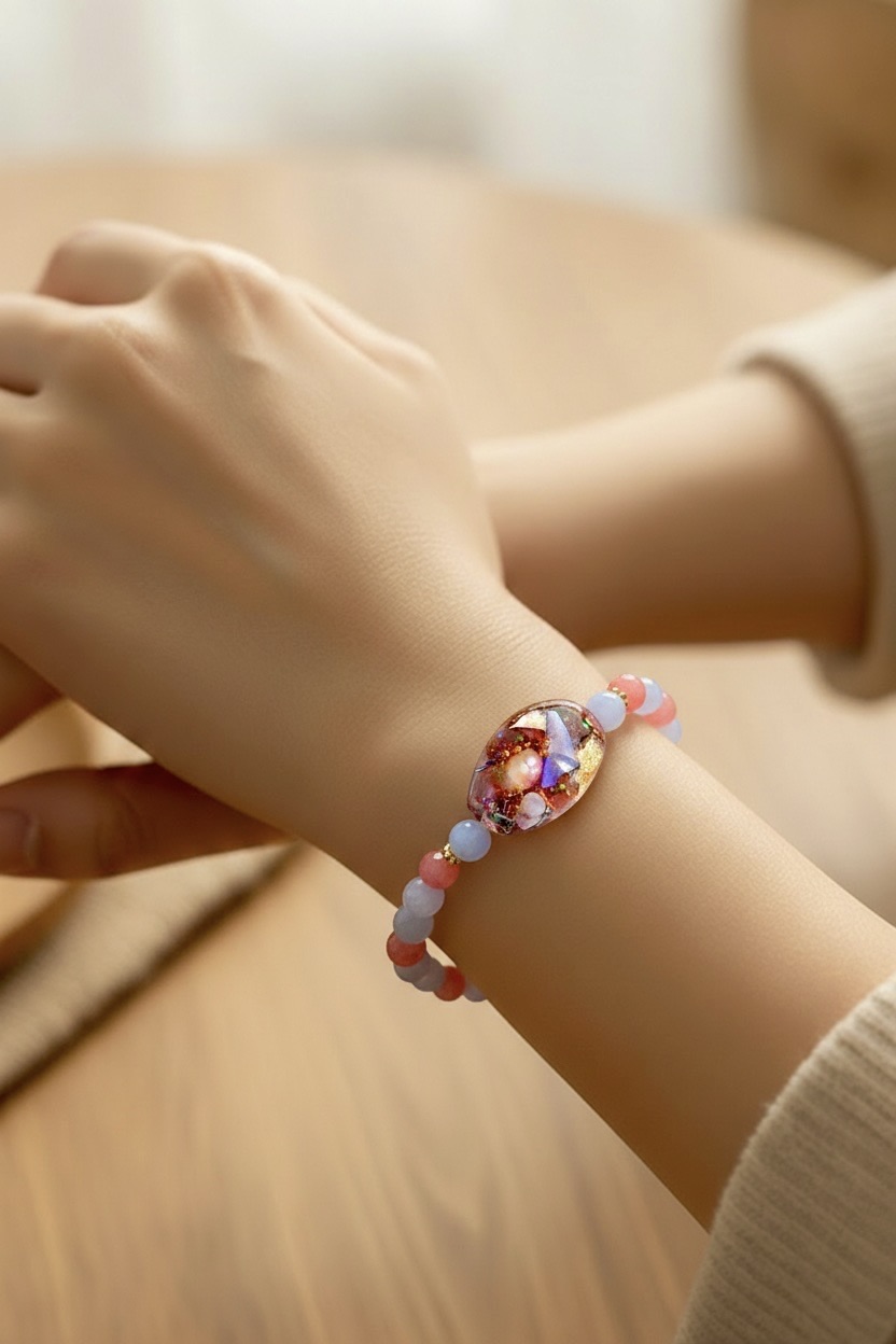 Bracelet orgonite ovale Rosée