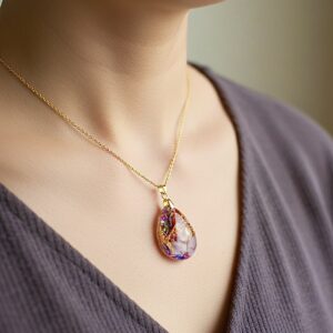 Pendentif orgonite goutte Rosée