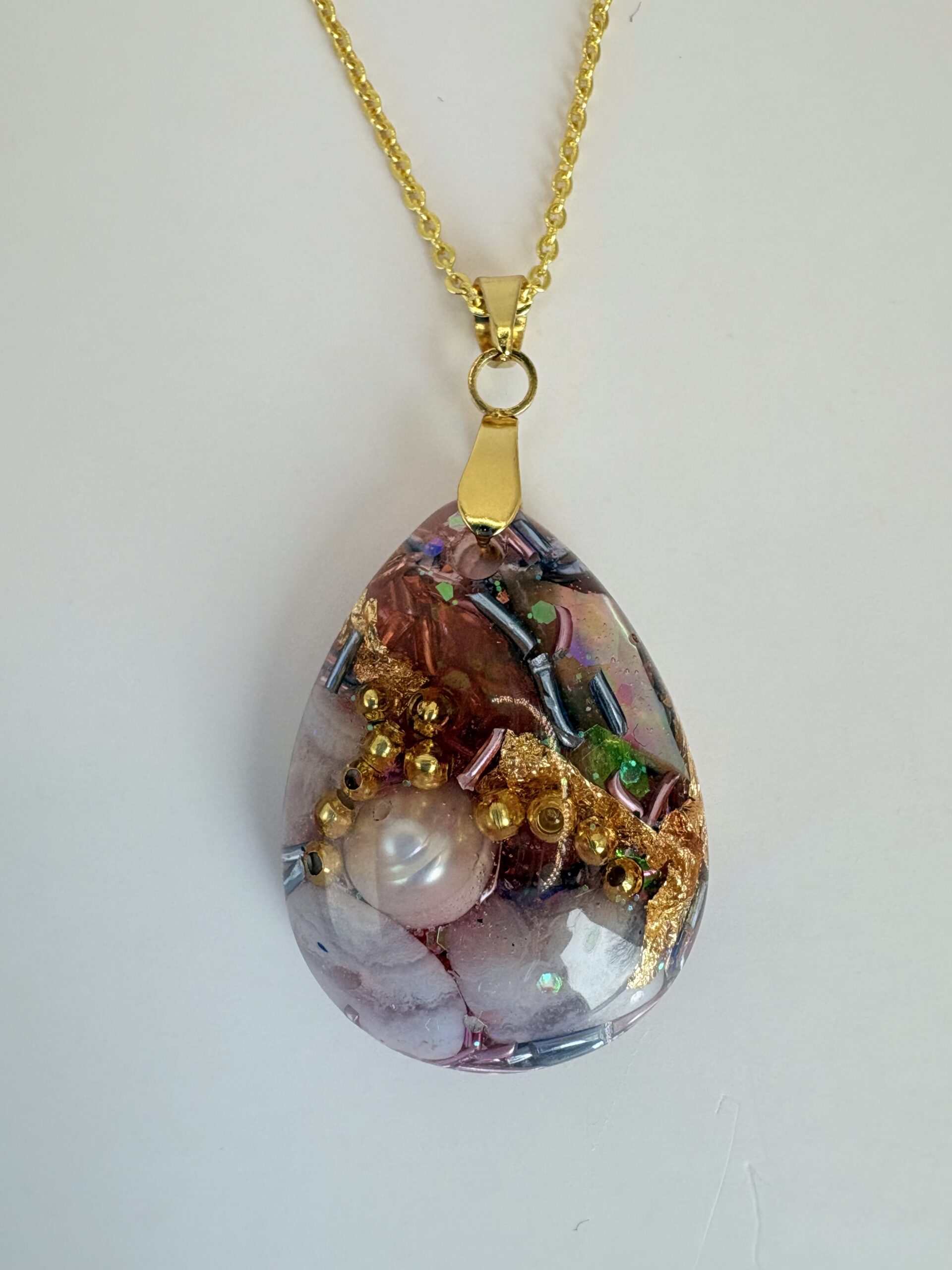Pendentif orgonite goutte Rosée
