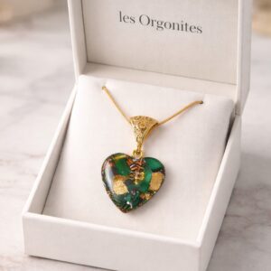 Pendentif orgonite coeur new malachite