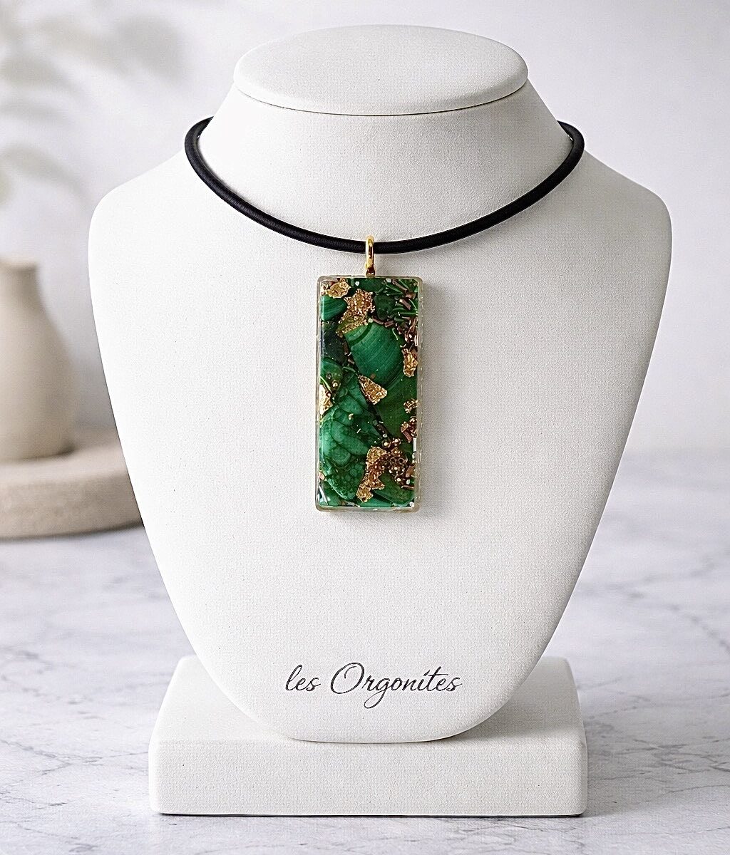 Rectangle orgonite malachite