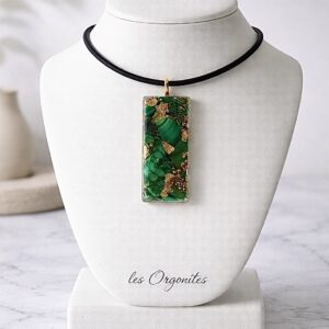 Rectangle orgonite malachite