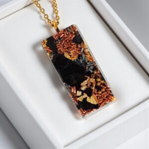 Rectangle orgonite shungite pendentif ou porte clefs