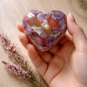 Grand coeur orgonite Rosée