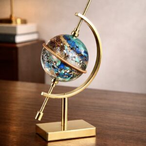 Orgonite mappemonde lapis-lazuli et turquoises