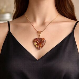 Orgonite coeur new ambre pendentif ou porte-clefs