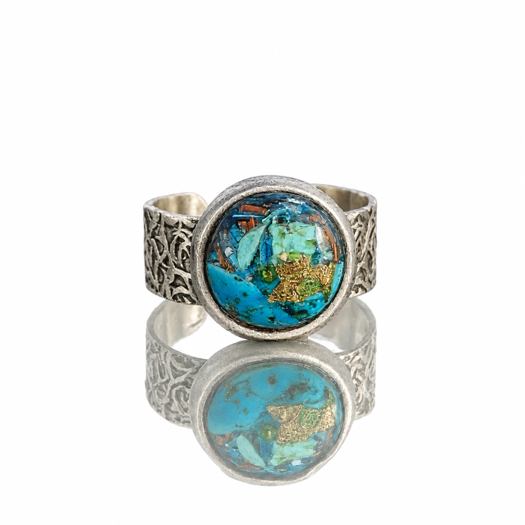 Bague orgonite Chloé turquoise