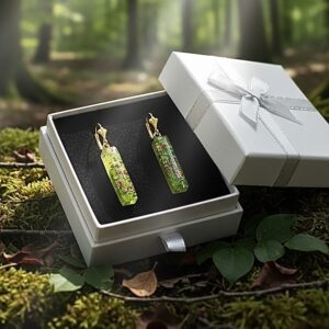 Boucles d'oreilles orgonite baguette péridot