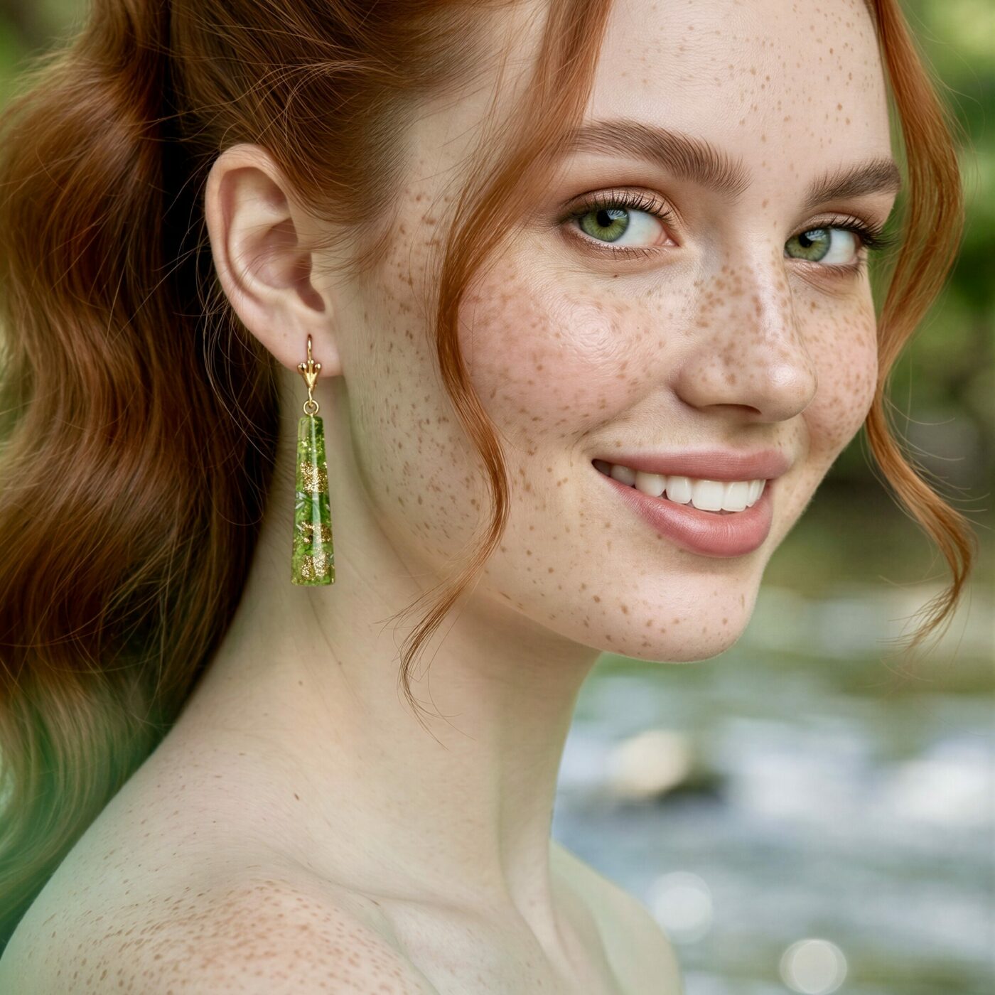 Boucles d'oreilles orgonite Kelly péridot