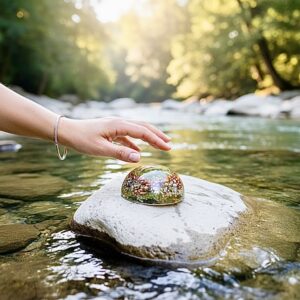 Orgonite demi sphère péridot