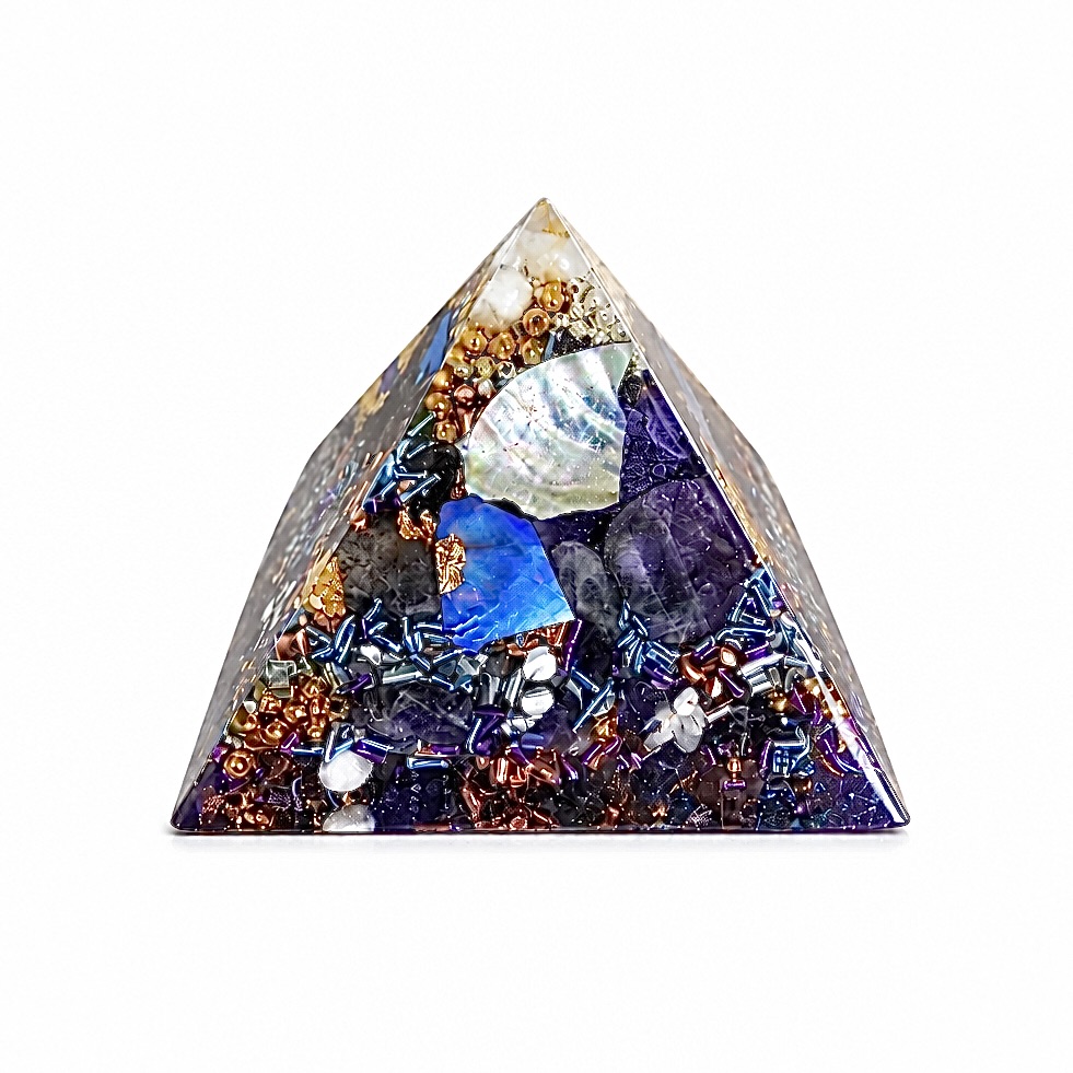 Orgonite pyramide Printemps Mauve