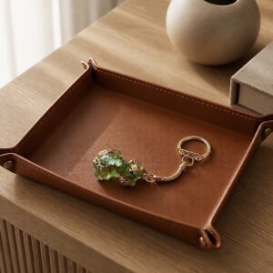 Porte clefs orgonite grenouille péridot