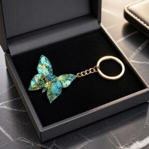 Porte clefs orgonite papillon