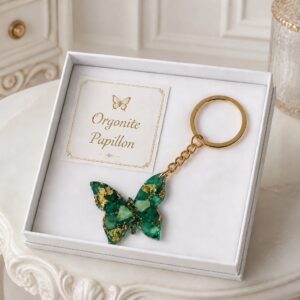 Porte clefs orgonite papillon
