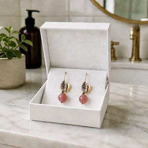 Boucles d'oreilles Feuille en pierres naturelles plusieurs couleurs
