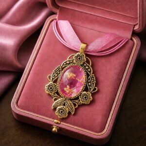Pendentif orgonite ovale baroque plusieurs couleurs