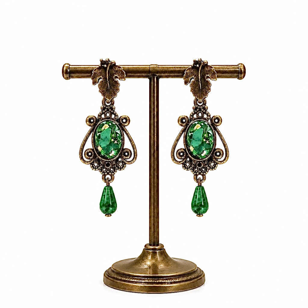 Boucles d'oreille orgonite Feuille Brocéliande
