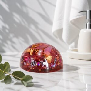 Orgonite demi sphère quartz cerise