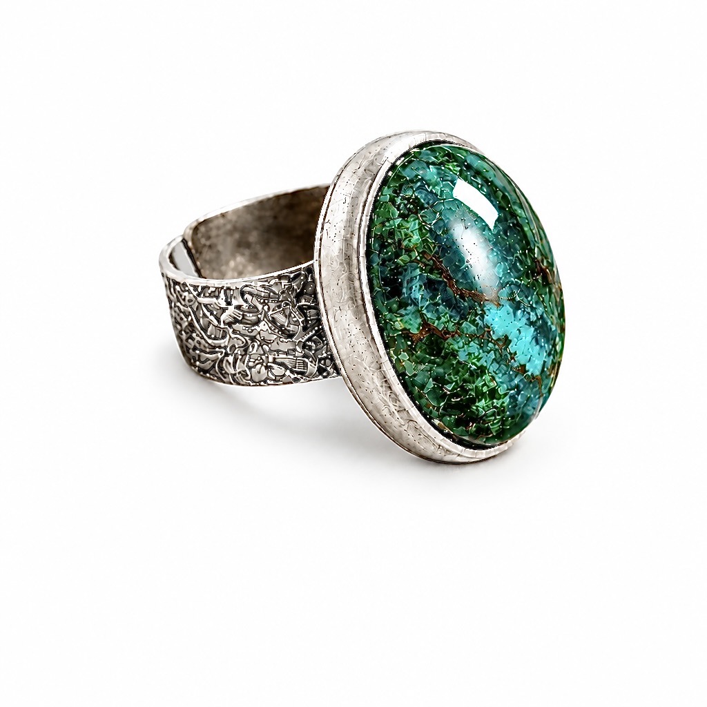 Bague orgonite chrysocolle