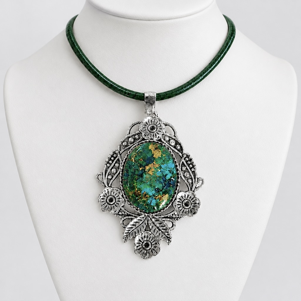 Pendentif orgonite baroque chrysocolle