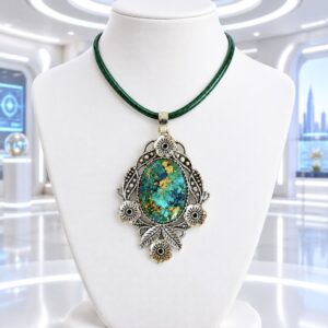 Pendentif orgonite baroque chrysocolle