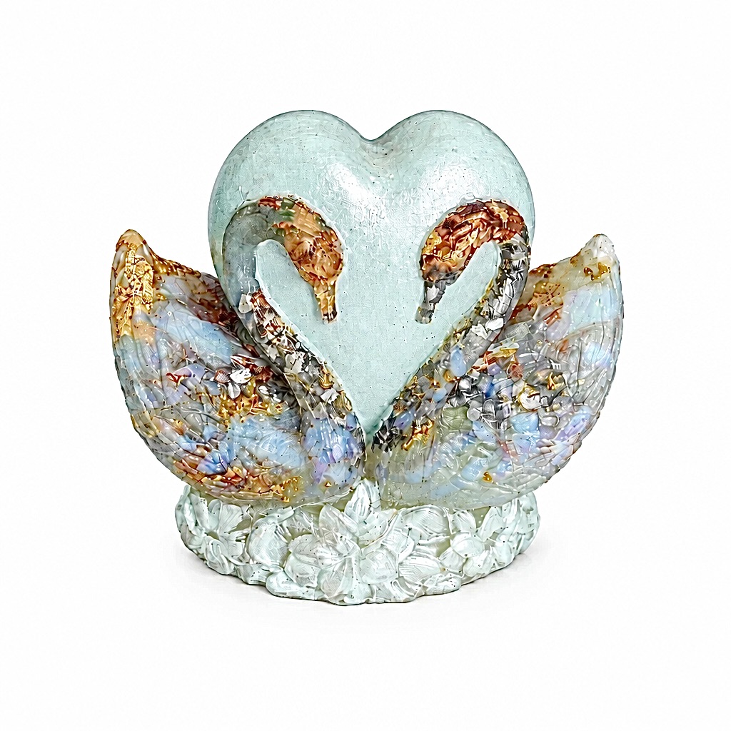 Orgonite coeur de Cygnes
