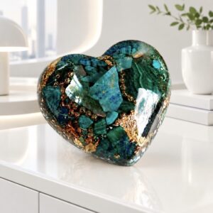 Gros coeur orgonite chrysocolle