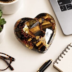 Gros coeur orgonite oeil de tigre