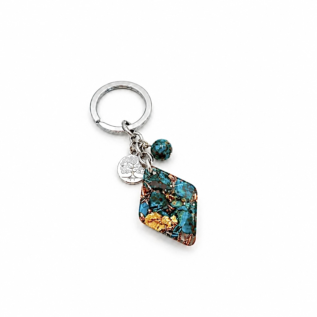 Porte clefs orgonite Union chrysocolle